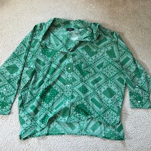 Vici Dolls In Luck Printed Button Down Blouse